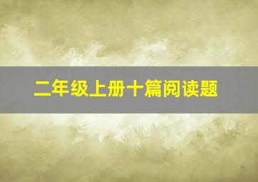 二年级上册十篇阅读题