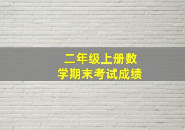 二年级上册数学期末考试成绩