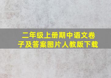 二年级上册期中语文卷子及答案图片人教版下载