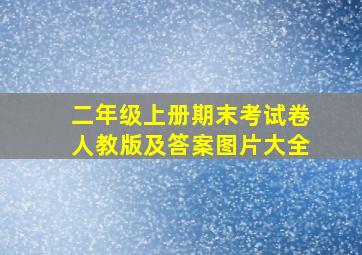 二年级上册期末考试卷人教版及答案图片大全