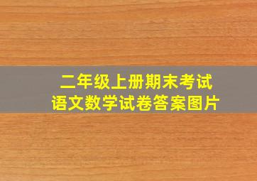 二年级上册期末考试语文数学试卷答案图片