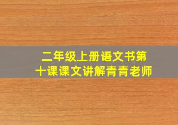 二年级上册语文书第十课课文讲解青青老师