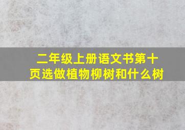 二年级上册语文书第十页选做植物柳树和什么树