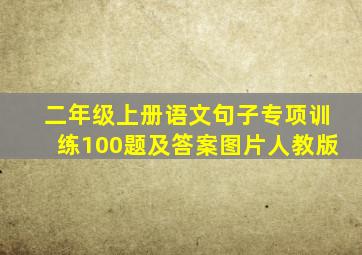 二年级上册语文句子专项训练100题及答案图片人教版