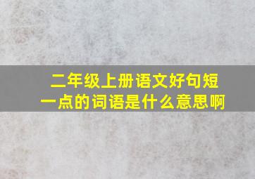 二年级上册语文好句短一点的词语是什么意思啊