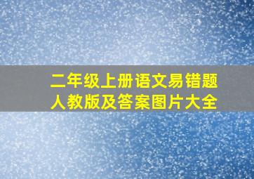 二年级上册语文易错题人教版及答案图片大全