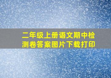 二年级上册语文期中检测卷答案图片下载打印