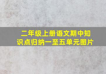 二年级上册语文期中知识点归纳一至五单元图片