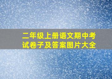 二年级上册语文期中考试卷子及答案图片大全