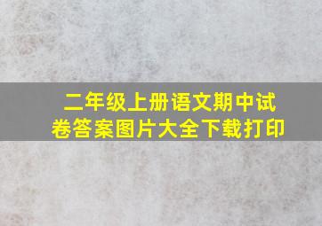 二年级上册语文期中试卷答案图片大全下载打印