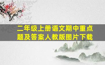 二年级上册语文期中重点题及答案人教版图片下载