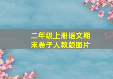 二年级上册语文期末卷子人教版图片