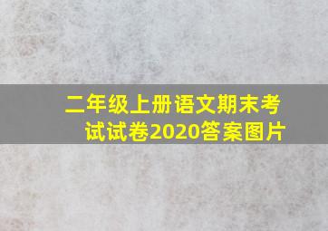 二年级上册语文期末考试试卷2020答案图片