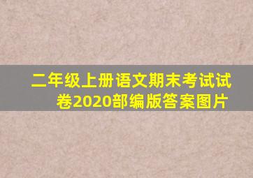 二年级上册语文期末考试试卷2020部编版答案图片