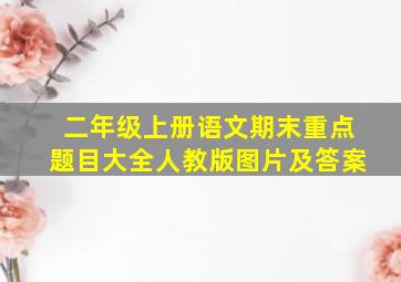 二年级上册语文期末重点题目大全人教版图片及答案