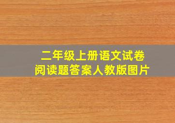 二年级上册语文试卷阅读题答案人教版图片