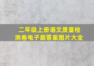 二年级上册语文质量检测卷电子版答案图片大全