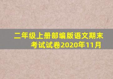 二年级上册部编版语文期末考试试卷2020年11月