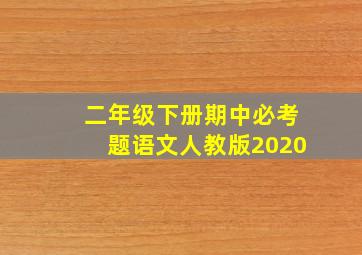 二年级下册期中必考题语文人教版2020