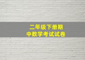 二年级下册期中数学考试试卷