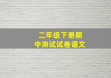 二年级下册期中测试试卷语文