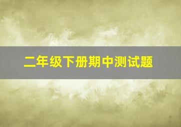 二年级下册期中测试题