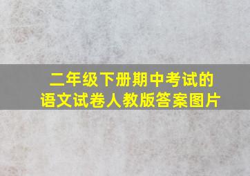 二年级下册期中考试的语文试卷人教版答案图片