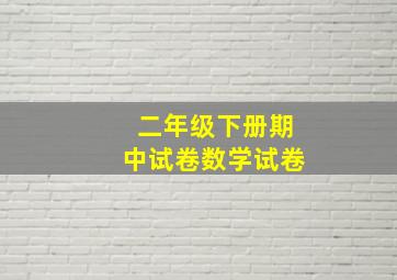 二年级下册期中试卷数学试卷