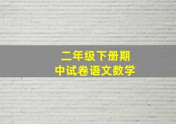 二年级下册期中试卷语文数学