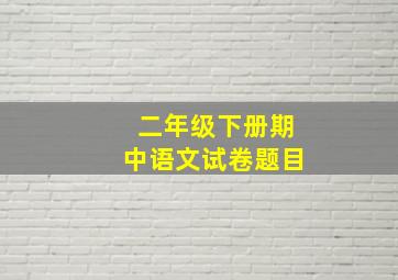 二年级下册期中语文试卷题目