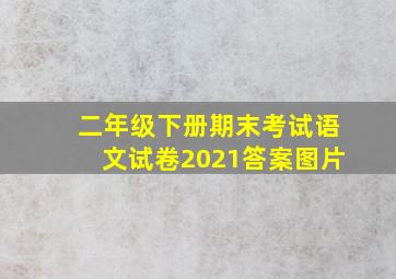 二年级下册期末考试语文试卷2021答案图片