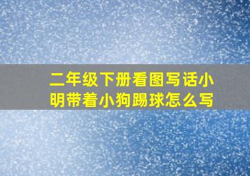 二年级下册看图写话小明带着小狗踢球怎么写