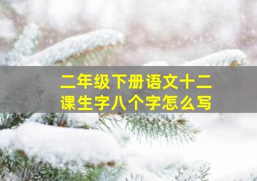 二年级下册语文十二课生字八个字怎么写