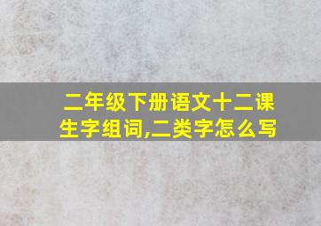 二年级下册语文十二课生字组词,二类字怎么写