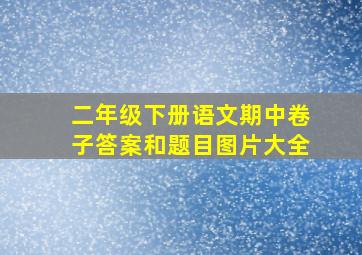 二年级下册语文期中卷子答案和题目图片大全