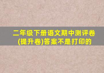 二年级下册语文期中测评卷(提升卷)答案不是打印的