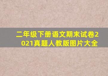 二年级下册语文期末试卷2021真题人教版图片大全