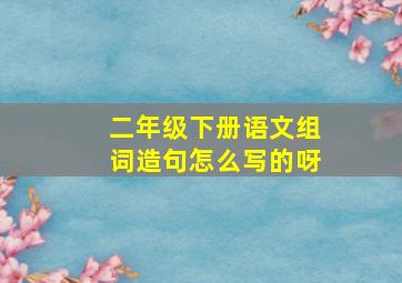 二年级下册语文组词造句怎么写的呀