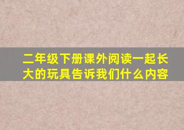 二年级下册课外阅读一起长大的玩具告诉我们什么内容