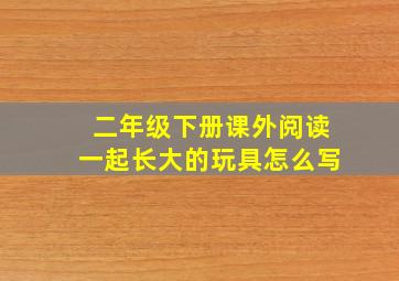 二年级下册课外阅读一起长大的玩具怎么写