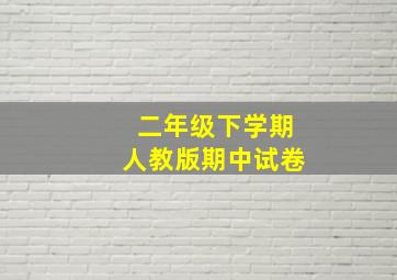 二年级下学期人教版期中试卷