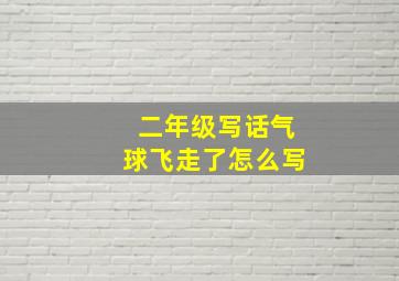 二年级写话气球飞走了怎么写