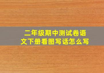 二年级期中测试卷语文下册看图写话怎么写