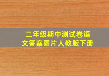 二年级期中测试卷语文答案图片人教版下册