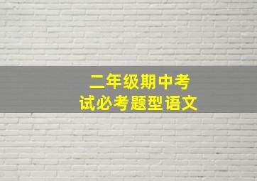 二年级期中考试必考题型语文