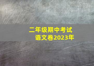 二年级期中考试语文卷2023年