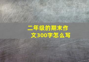 二年级的期末作文300字怎么写