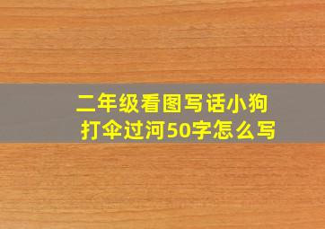 二年级看图写话小狗打伞过河50字怎么写