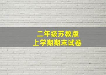 二年级苏教版上学期期末试卷