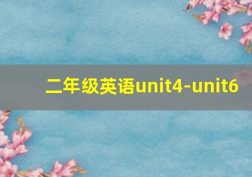 二年级英语unit4-unit6